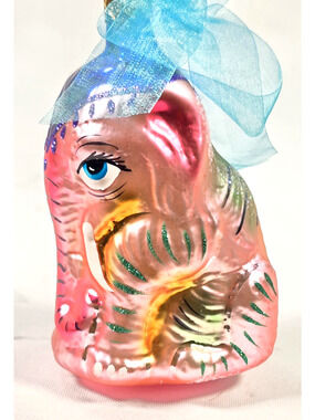 Christopher Radko SHY ELEPHANT (AIDS Cancer Starlight) 1996 Pink Ornament